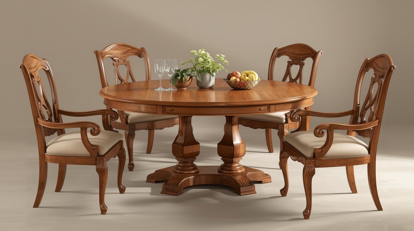 Handcrafted wooden dining table by Dlixyrdhun