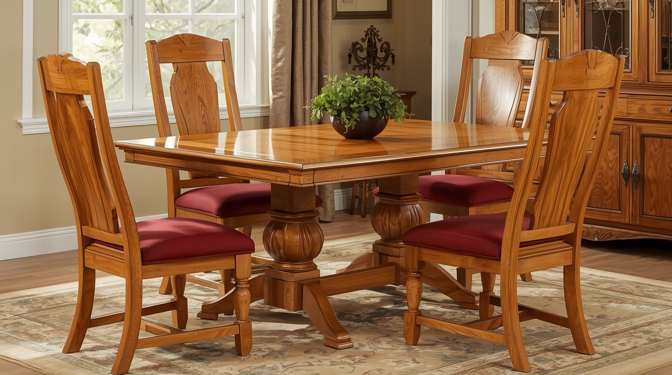 Handcrafted wooden dining table by Dlixyrdhun