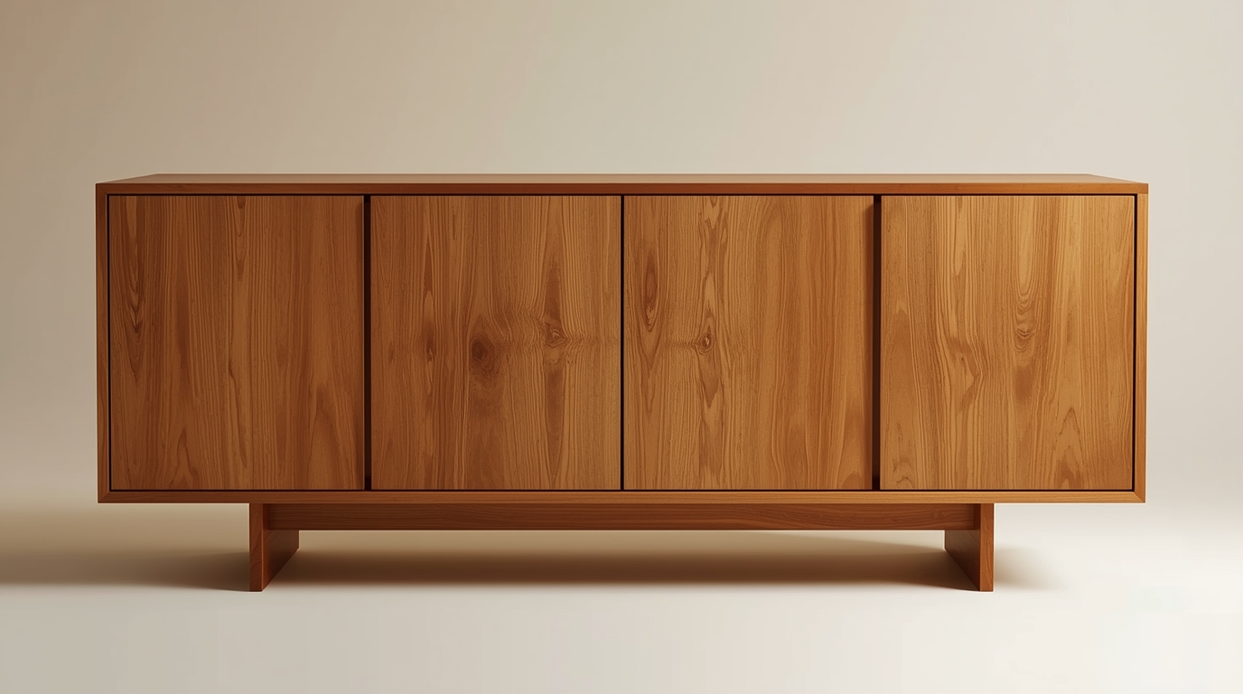 Custom wooden cabinet with natural finish by Dlixyrdhun